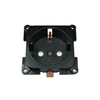 Wandkontaktdoos 230V ZWART C-line