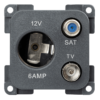 Wandktds12V+ant.+sat.aansl. ANTRACIET C-line verpakt
