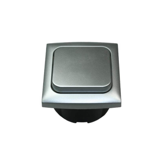 Schakelaar + afdekraam + isods ZILVER Opal verpakt