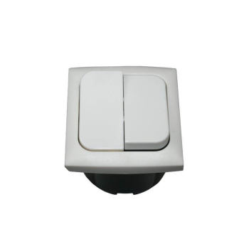 Schakelaar dubbel + afdekraam + isods WIT Opal