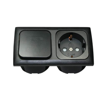 Sch. + kontaktds + 2-vd raam + isods ZWART C-Line