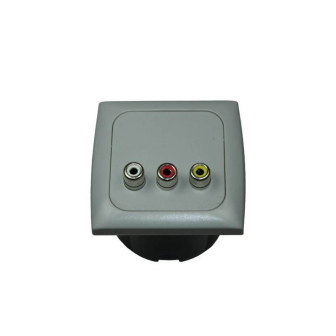 Audio-/videowandkontakt + afdekraam + isods GRIJS Opal