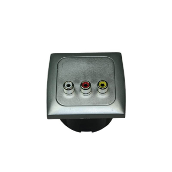 Audio-/videowandkontakt + afdekraam + isods ZILVER Opal