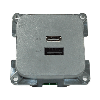 C-line USB A+C vierkant ZILVER