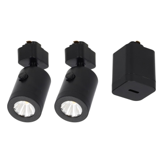 Starterset - 2x Lanciano spotlight zwart klein + USB-C