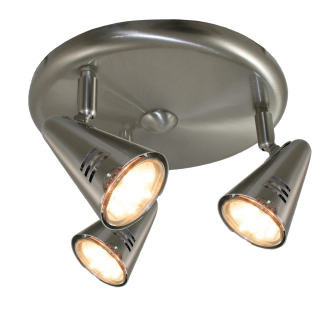 Jesper plafonnière 12V LED 3W 3xMR16 staal