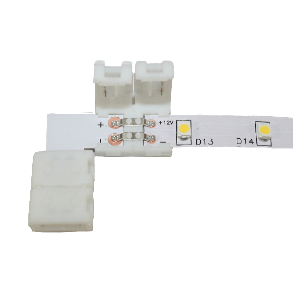 LEDstrip connector koppelstuk 90 graden verbinden zonder te solderen - 8mm