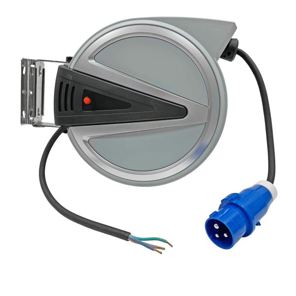 Automatische kabelhaspel met 15 meter neopreen kabel 3x 2.5mm²