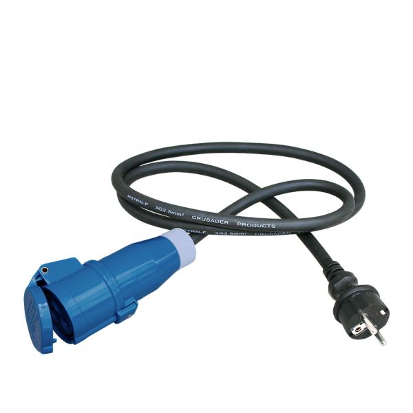 Adapterkabel 1.5 meter 3x 2.5mm² met Schuko stekker en CEE contrastekker