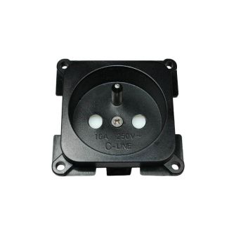 Wandcontactdoos 230V Pen-aarde ZWART C-line verpakt