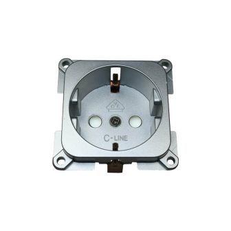 Wandkontaktdoos 230V ZILVER C-line