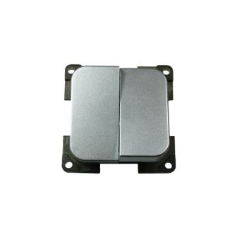 Schakelaar dubbel ZILVER C-line