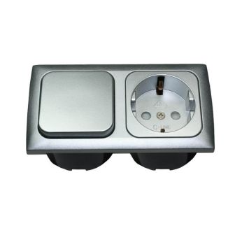 Sch. + kontaktds + 2-vd raam + isods ZILVER C-Line verpakt