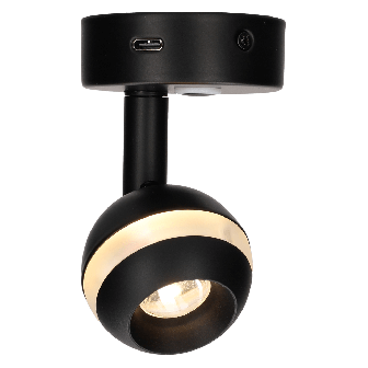 Arsie opbouwspot LED zwart met USB-C