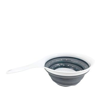 Opvouwbare zeef 1.5L met handgreep wit/grijs