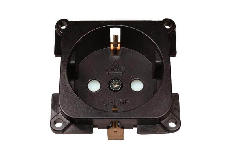C-Line wandcontactdoos camper en caravan 230 Volt bruin - verpakt