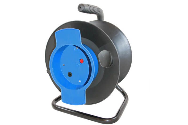 Kabelhaspel met thermische beveiliging voor 50 meter neopreen kabel 3x 1.5mm² - leeg