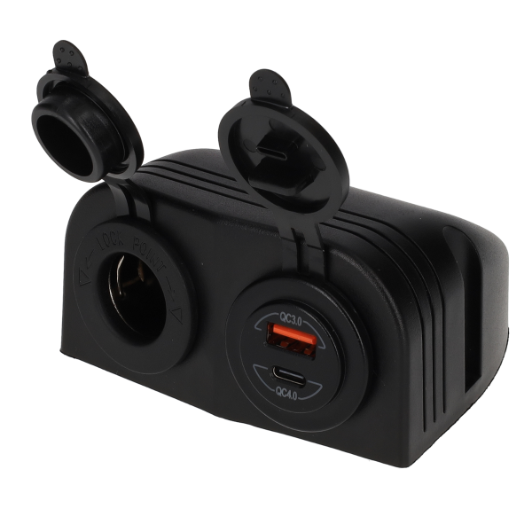 Power Line 12 Volt contactdoos UNI en USB-A + USB-C lader - opbouw