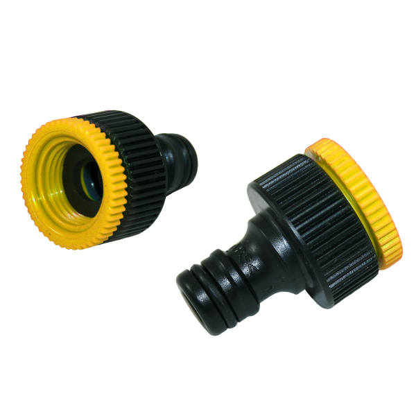 Panama adapter waterkraan voor aansluiten tuinslang - 3/4 en 1/2 inch