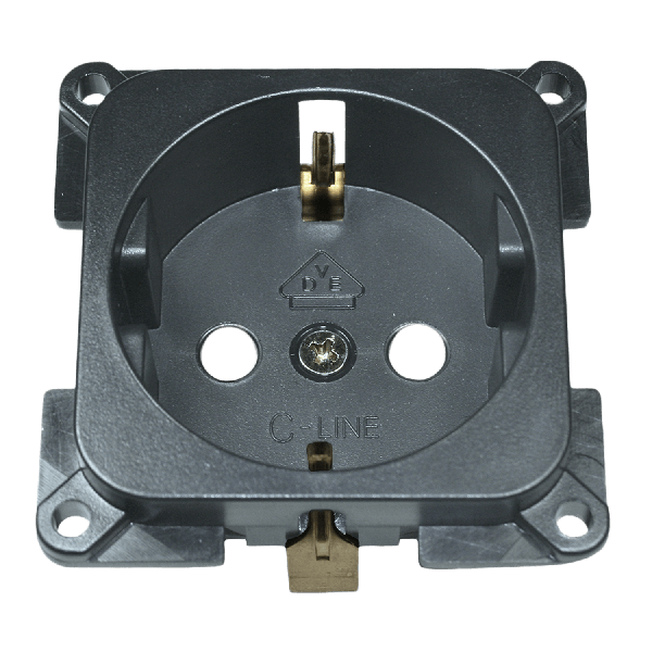 C-Line wandcontactdoos camper en caravan 230 Volt antraciet - verpakt