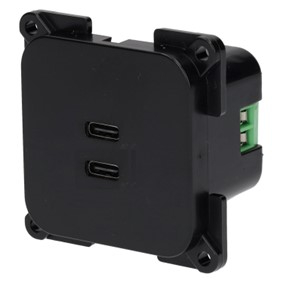 C-Line 2x USB-C laadcontactdoos zwart - verpakt