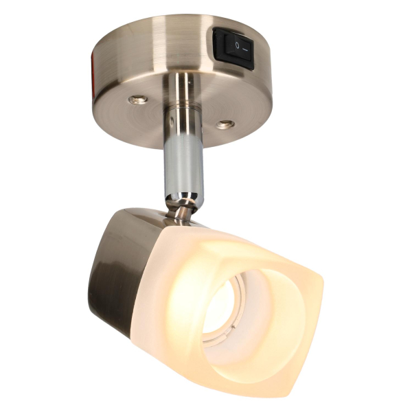 Luna camper en caravan opbouwspot - ECE R10 - geborsteld staal met melkglas - zonder verkoopverpakking
