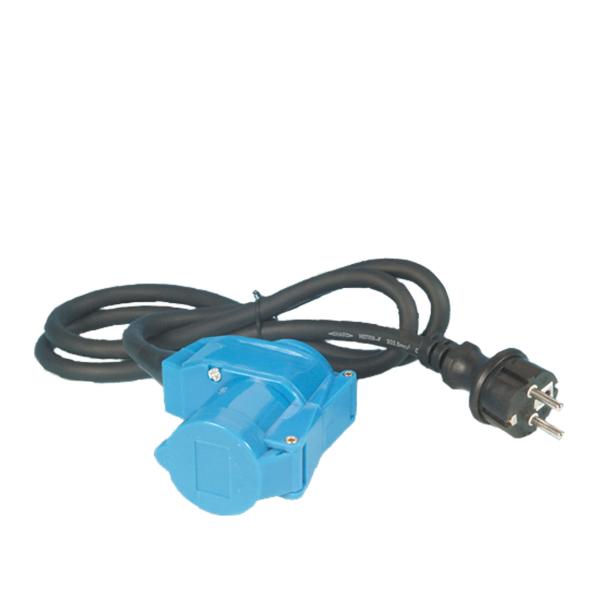 Adapterkabel 1.5 meter 3x 2.5mm² met Schuko stekker en haakse koppeling – verpakt