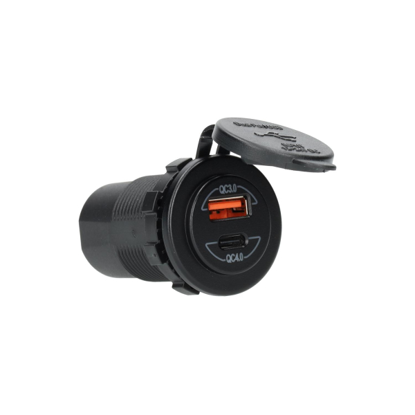 Power Line USB lader inbouw met USB-A QC3.0 en USB-C QC4.0