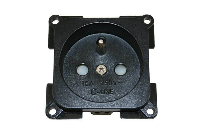 C-Line stopcontact Frankrijk zwart - zonder verkoopverpakking