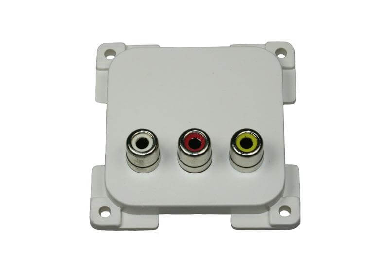 C-Line video en audio contactdoos wit