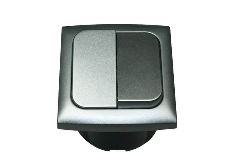 C-Line serieschakelaar met Opal afdekraam zilver