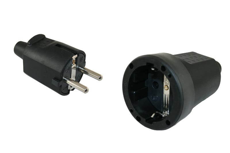 PVC stekker 230V rand/penaarde - zonder verkoopverpakking