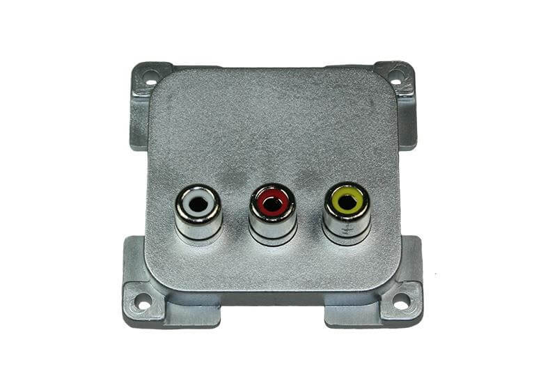 C-Line video en audio contactdoos zilver - verpakt