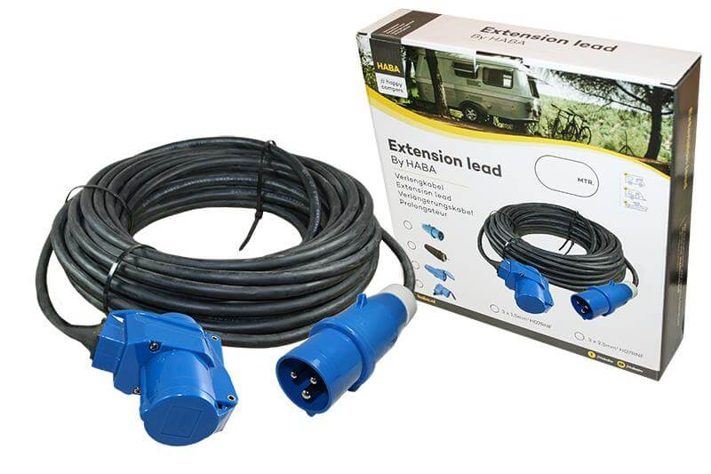 Verlengkabel 10 meter neopreen 3x 1.5mm² - CEE stekker en haakse koppeling - in doos