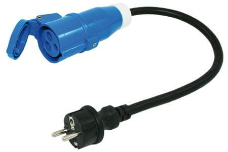 Adapterkabel 0.5 meter 3x 2.5mm² met Schuko stekker en CEE contrastekker