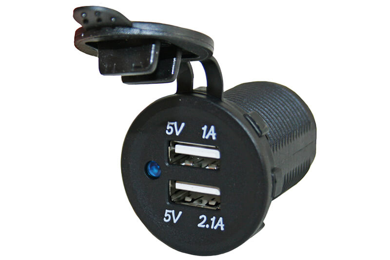 Power Line USB lader inbouw met 2x USB-A met maximale laadstroom 3.1A